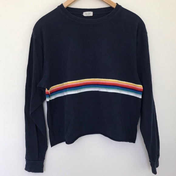 Brandy Melville Tops - John Galt Rainbow Cropped Long Sleeve